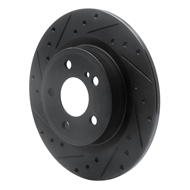 Mercedes-Benz SLC300 Brake Rotor (1) - Rear Left - R1 Concepts - Drilled & Slotted - Black - `12-`20